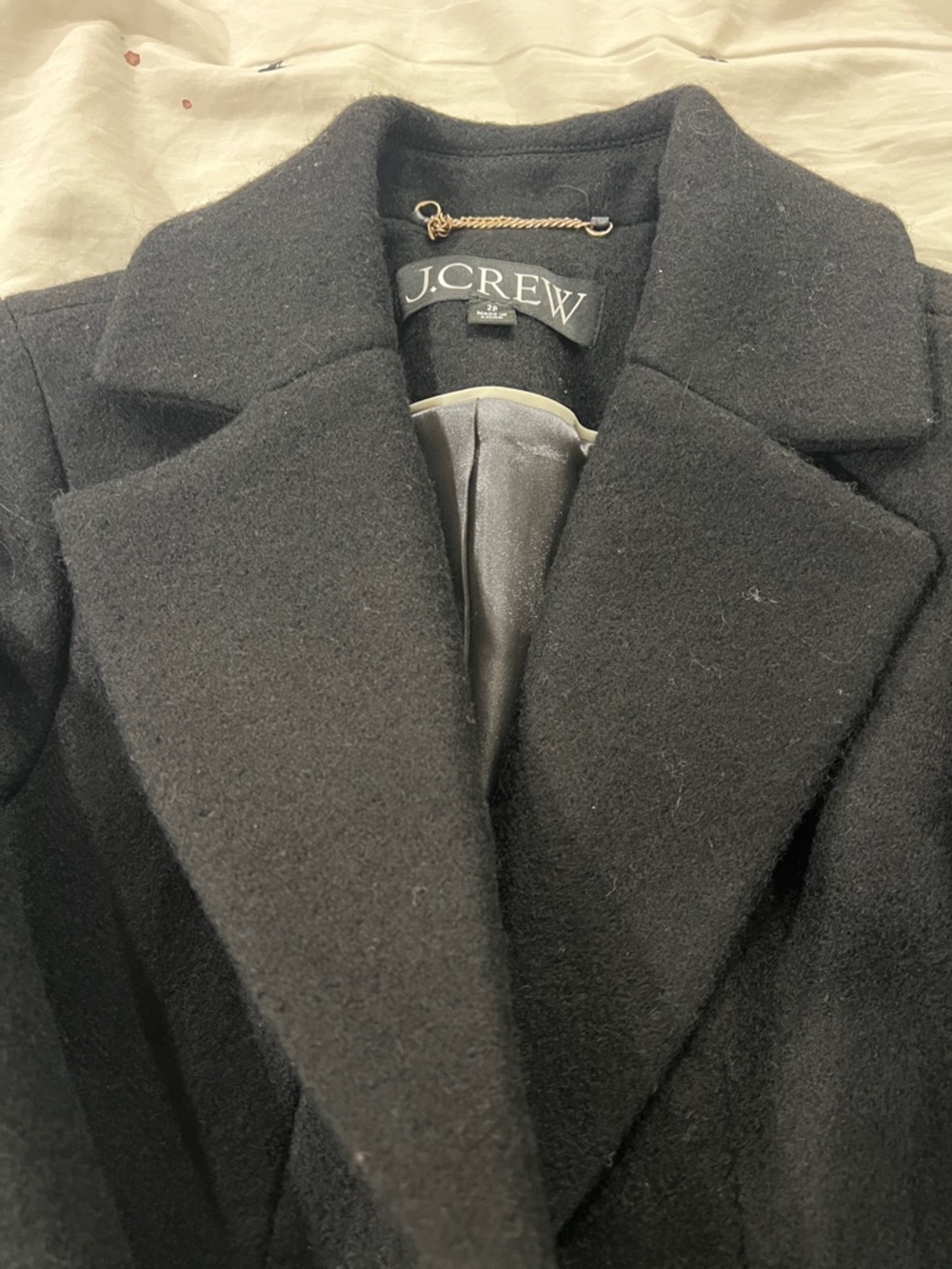 J.Crew brand new without tags Black Wool Pea Coat with Classic Lapel